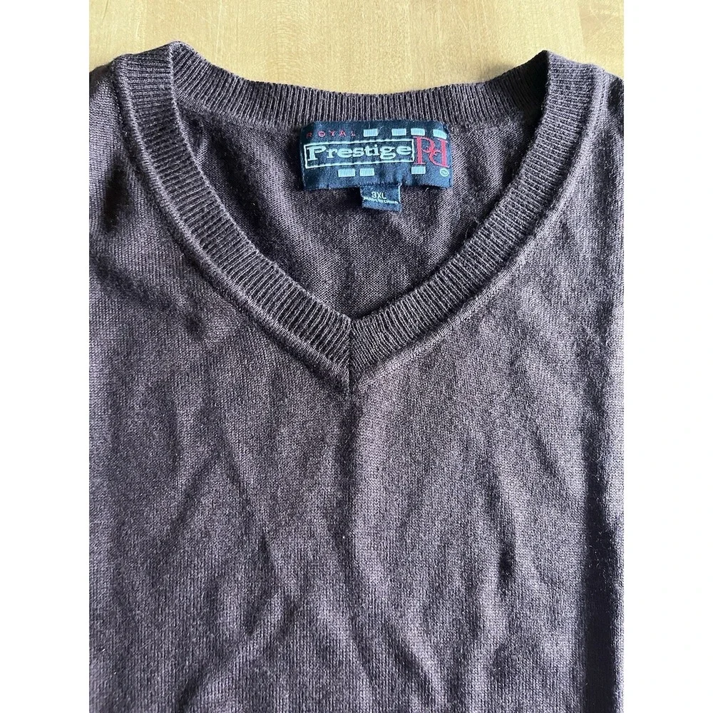 Both‎ Royal Prestige Men's Pullover Sweater Vest V Neck 3XL Brown Knit